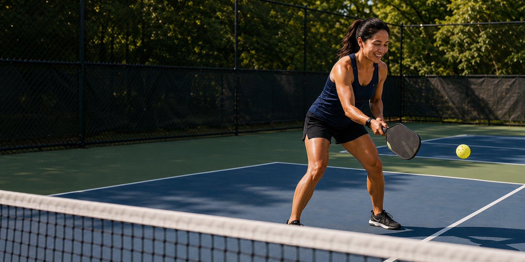 Everyday athletes playing pickleball, running with a dog, and heading to recreational soccer